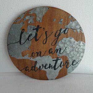 Let’s Go On An Adventure Sign Decor Travel Wall Hanger World Market Wood